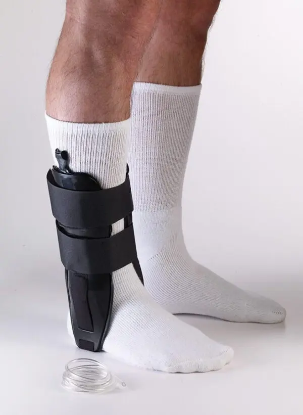 Leg wearing ankle support brace