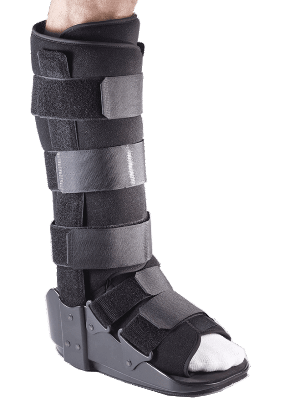 Medical walking boot with straps