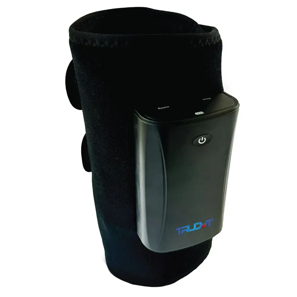 Black wearable knee brace device