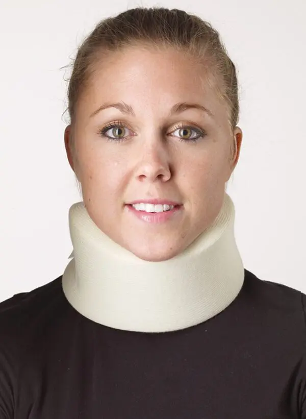 Person with medical neck support