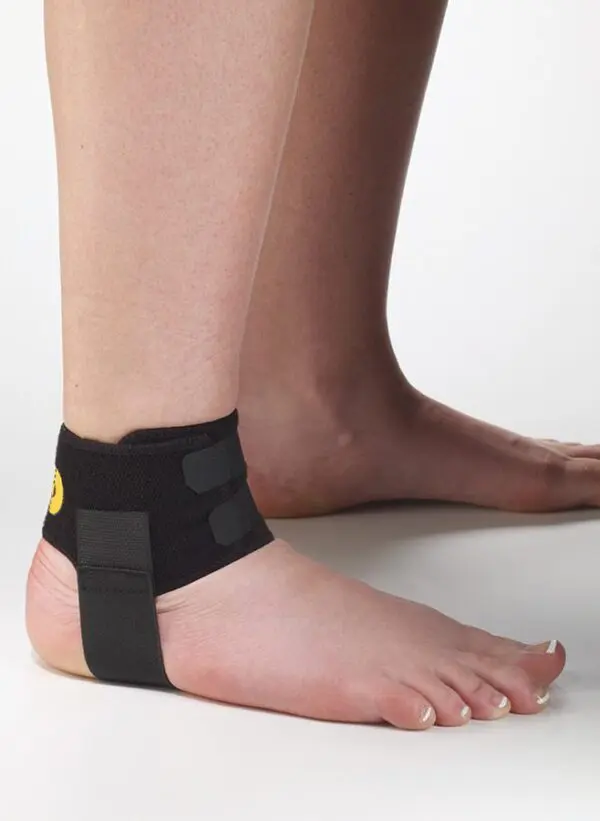 Black ankle support on foot
