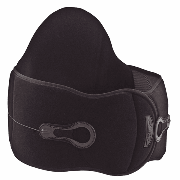 Black orthopedic lumbar support belt