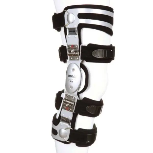Medical knee support on leg