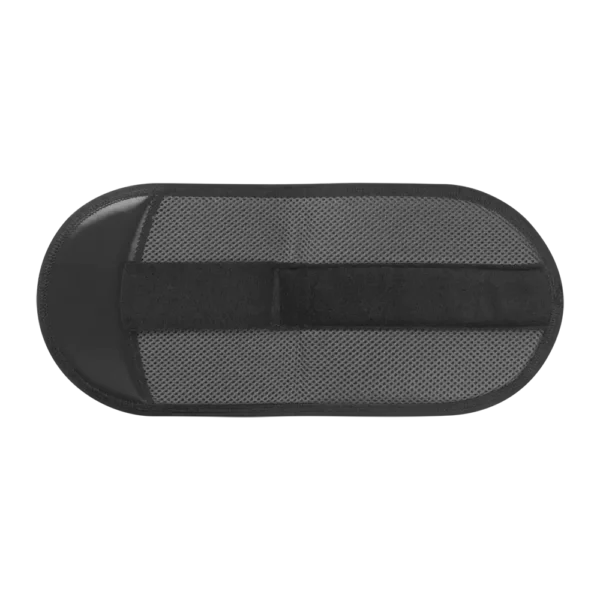 Black mesh oven mitt on black background